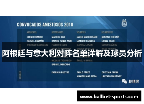 阿根廷与意大利对阵名单详解及球员分析